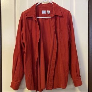 Orange corduroy button-up